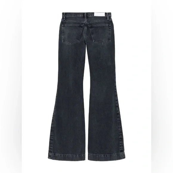 RE/DONE Denim 70’s Mid-Rise Flared Jeans in Black Size 26